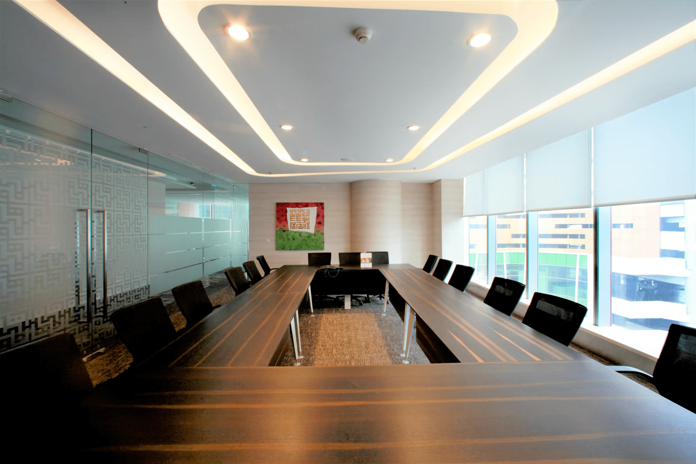 Board of officers in a meeting filling paperwork